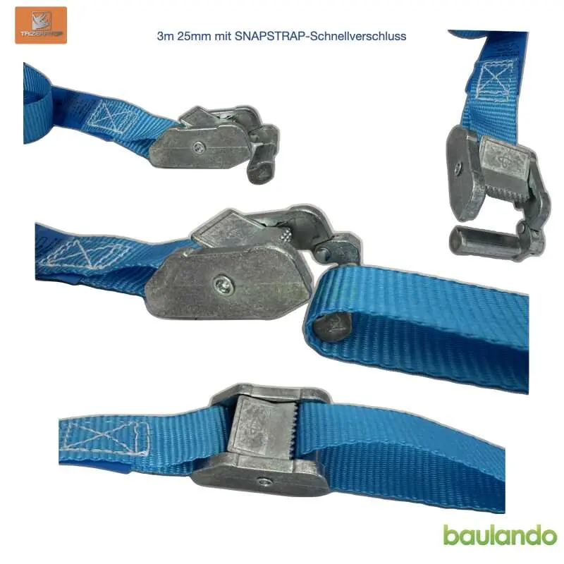 Zurrgurt, Spanngurt, Schnellverschluss, 25mm x 2,5m Länge bis 500kg, SNAPSTRAP Markenware